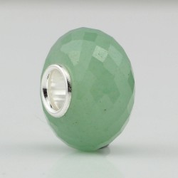 Charms fasetowany naturalny kamień - zielony kwarc, srebro 925