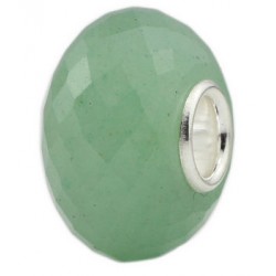 Charms fasetowany naturalny kamień - zielony kwarc, srebro 925