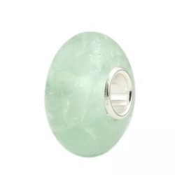 Charms polerowany naturalny kamień - zielony fluoryt, srebro 925