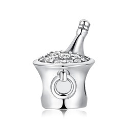 Charms celebration - mrożony szampan, srebro 925, cyrkonia sześcienna