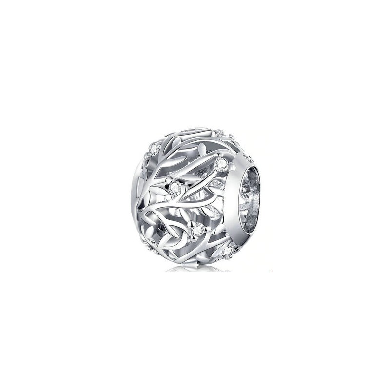 Charms lśniąca flora, srebro 925, cyrkonia sześcienna