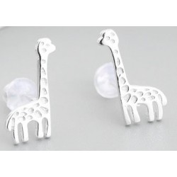 Kolczyki dla dzieci żyrafa safari, srebro 925
