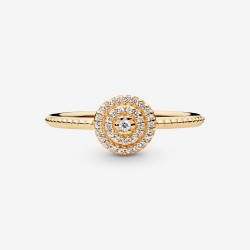 Złoty pierścionek wysadzany kamieniami 150184CZ Pandora Radiant Elegance Ring 14k