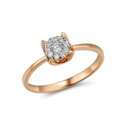 Klasyczny zaręczynowy pierścionek ze złota 14-karatowego z brylantami 0,158ct