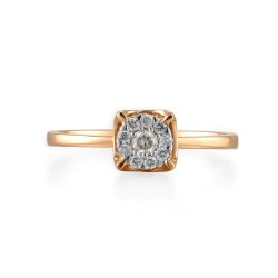 Klasyczny zaręczynowy pierścionek ze złota 14-karatowego z brylantami 0,158ct