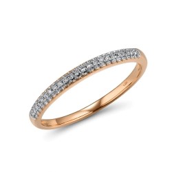 Złota obrączka, pierścionek z brylantami 0,069ct różowe złoto 585