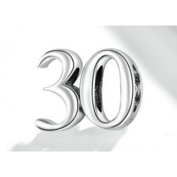 Charms 30 urodziny cyfry, srebro 925, rocznica