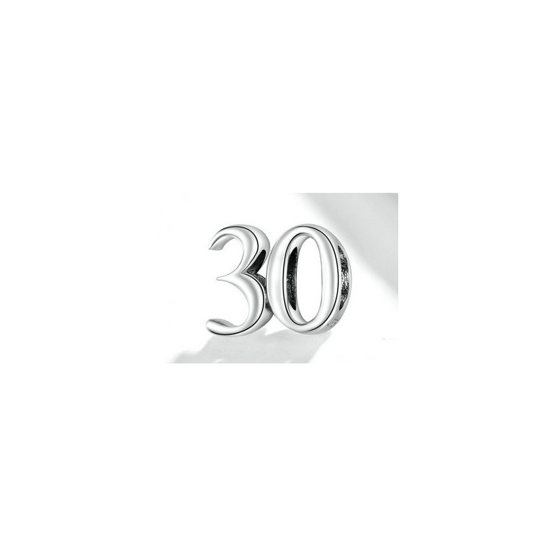 Charms 30 urodziny cyfry, srebro 925, rocznica