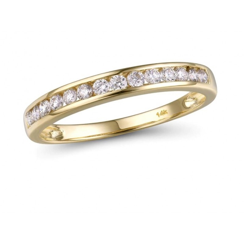 Złoty 14k pierścionek obrączka z brylantami 0,30ct musujące diamenty