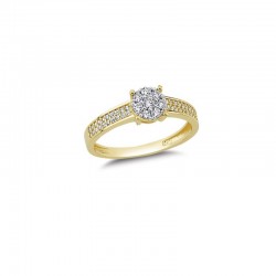 Złoty 14k pierścionek ponadczasowa elegancja, złoto 585, cyrkonia sześcienna
