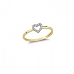 Złoty 14k pierścionek One Love, złoto 585, cyrkonia sześcienna