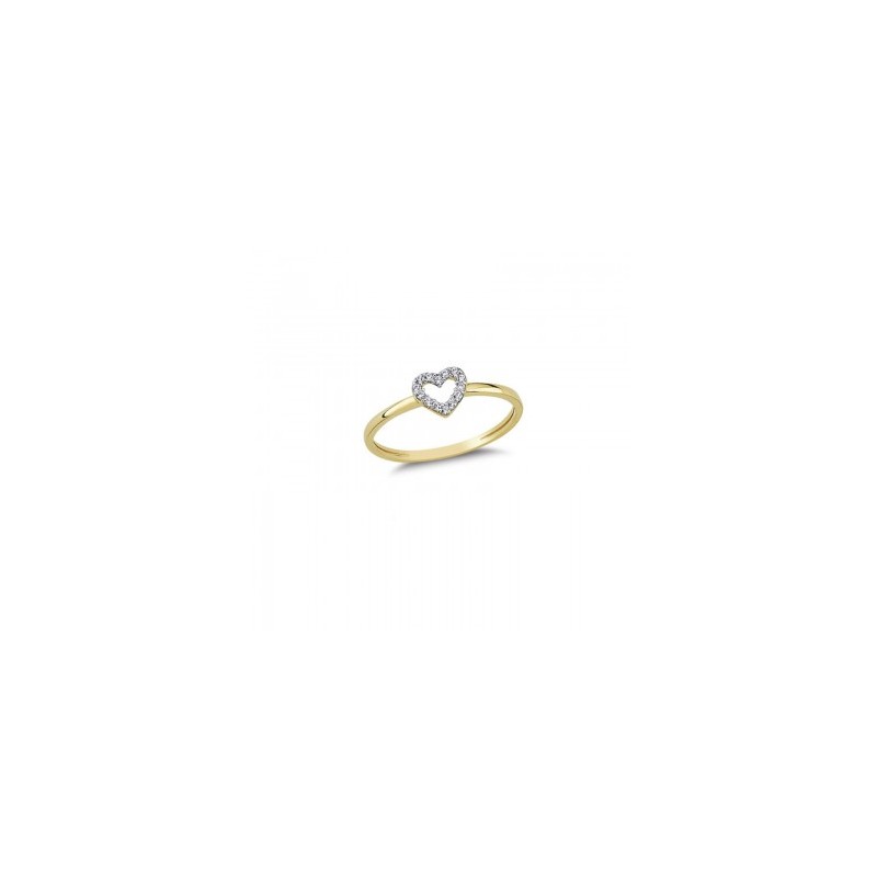 Złoty 14k pierścionek One Love, złoto 585, cyrkonia sześcienna