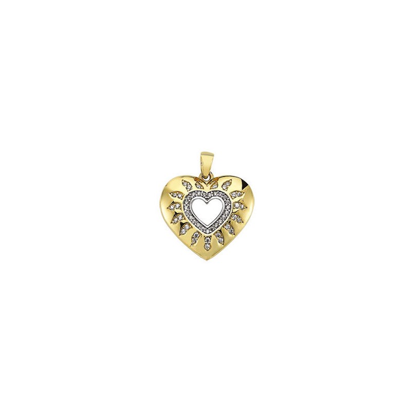 Złota 14k zawieszka na łańcuszek kochające serce, złoto 585, cyrkonia sześcienna