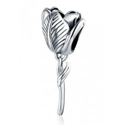 Srebrny charms - tulipan na prezent, srebro 925