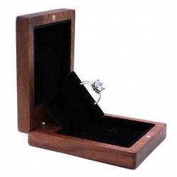 Zaręczynowe pudełko na pierścionek z drewna orzechowego, oświadczyny