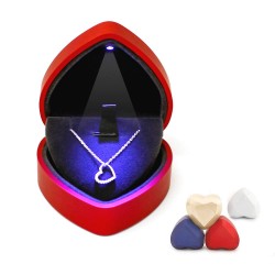 Eleganckie pudełko na naszyjnik, bransoletkę serce podświetlane LED, różne kolory