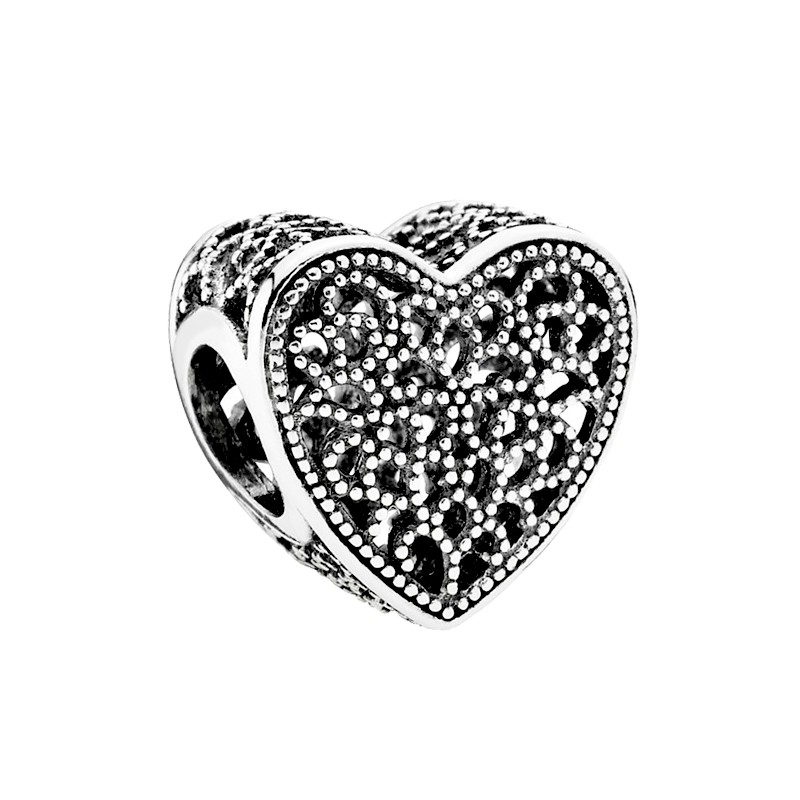 Charms koralik romantyczne serce srebro 925