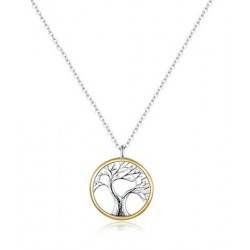 Naszyjnik z drzewem życia two tone, srebro 925, cyrkonia sześcienna