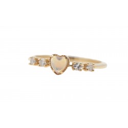 Pierścionek zaręczynowy z opalem serce i diamentami + grawer, złoto 585, brylanty 0,2 H-VS1, opal