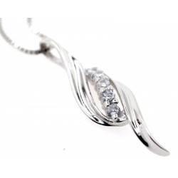Srebrny naszyjnik o splocie kostka - elegancka łezka, srebro 925, cyrkonia sześcienna