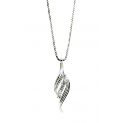 Srebrny naszyjnik o splocie kostka - elegancka łezka, srebro 925, cyrkonia sześcienna
