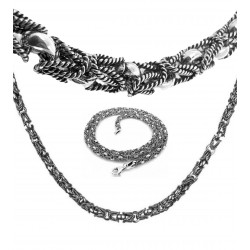 Łańcuszek łańcuch męski naszyjnik unikatowy splot królewski król tulipanów 4mm ciężki, srebro 925, różne długości