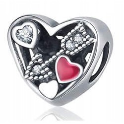 Beads charms koralik serca strzały srebro 925 na walentynki