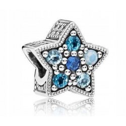 Beads koralik charms niebieska gwiazda srebro 925