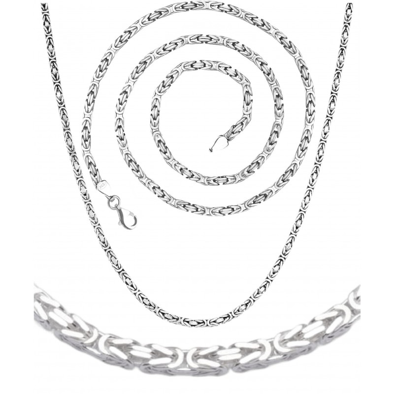 Łańcuszek łańcuch męski naszyjnik splot królewski bizantyjski 5mm ciężki, srebro 925, różne długości