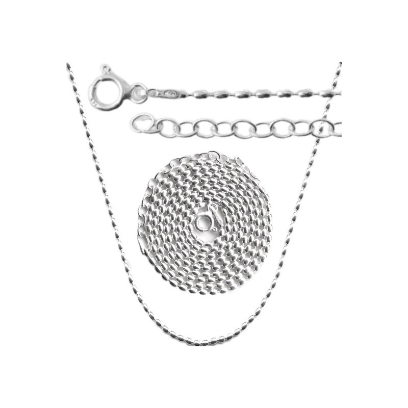 Srebrny męski łańcuszek kulkowy do nieśmiertelnika podłużny Ball Chain, 1,5mm 5,5g, srebro 925, 65cm
