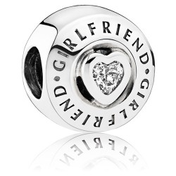 Charms dla dziewczyny z sercem z cyrkonii 5A, srebro 925, na prezent walentynkowy