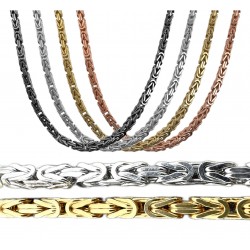 Naszyjnik łańcuch męski splot królewski bizantyjski 2,5mm ciężki, srebro 925, srebrny lub pozłacany, 45-65cm
