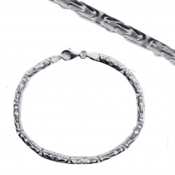 Bransoleta łańcuch męski splot królewski bizantyjski okrągły 2mm ciężka, srebro 925, różne długości