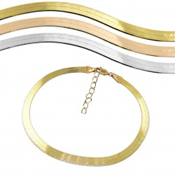 Srebrna bransoleta taśma 5mm, płaska żmijka, srebro 925 regulowana 17+3cm, złota lub srebrna
