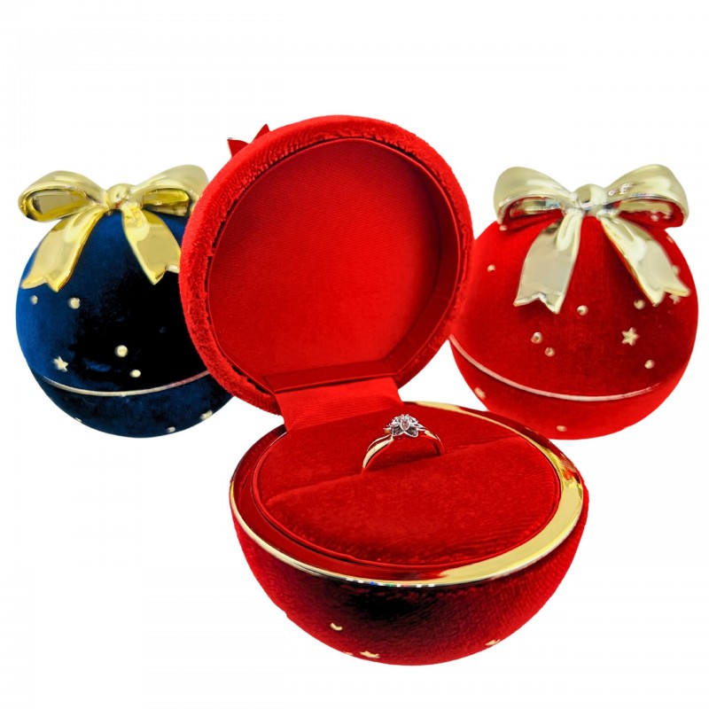 Pudełko na prezent na Święta Bożego Narodzenia Świąteczna Bombka - szkatułka na pierścionek zaręczynowy, kolczyki, biżuterię