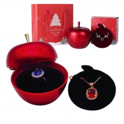 Pudełko na biżuterię prezent pod choinkę Święta Bożego Narodzenia Mikołajki Jabłko szkatułka na pierścionek naszyjnik