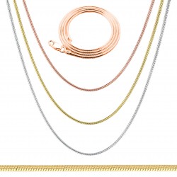 Łańcuszek damski, unisex naszyjnik linka żmijka okrągła 1mm delikatny, srebro 925, srebrny lub pozłacany, różne długości