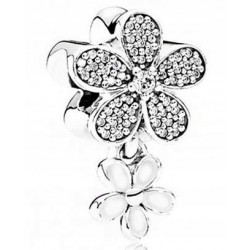 Zawieszka charms koralik kwiat pierwiosnki srebro 925