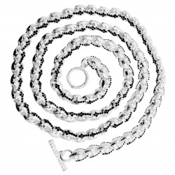 Unikatowy łańcuszek łańcuch męski naszyjnik ogon smoka 6,5mm ciężki ok 50g , srebro 925, czarne mikro kamienie