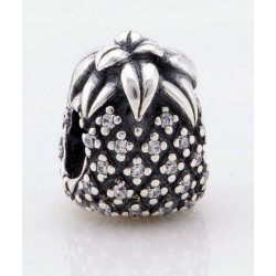 Charms beads ananas srebro 925 cyrkonia sześcienna