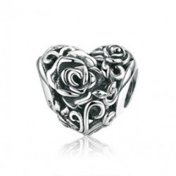 Charms ciernista róża vintage srebro 925
