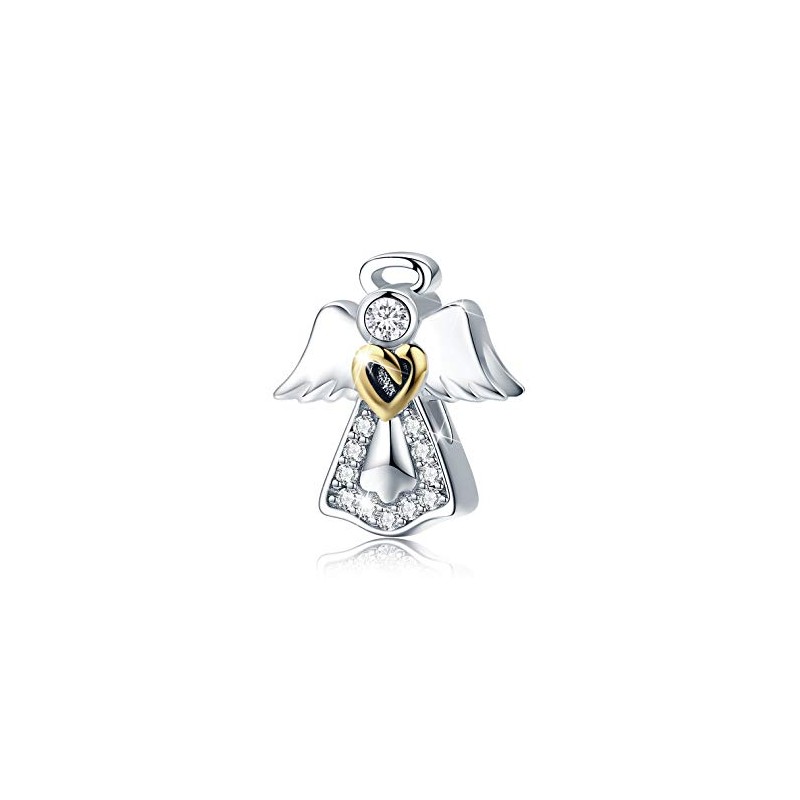 Charms anioł stróż, srebro 925, cyrkonia sześcienna