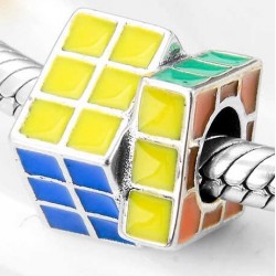 Charms kolorowa kostka Rubika, srebro 925, emaliowany