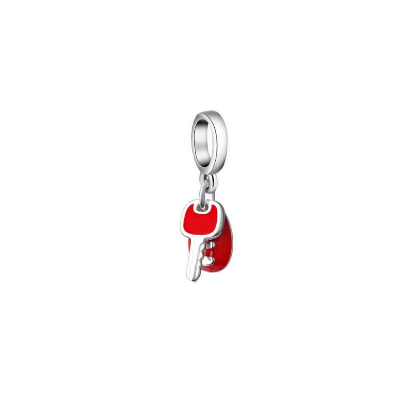 Charms czerwone kluczyki do samochodu, srebro 925, emaliowany