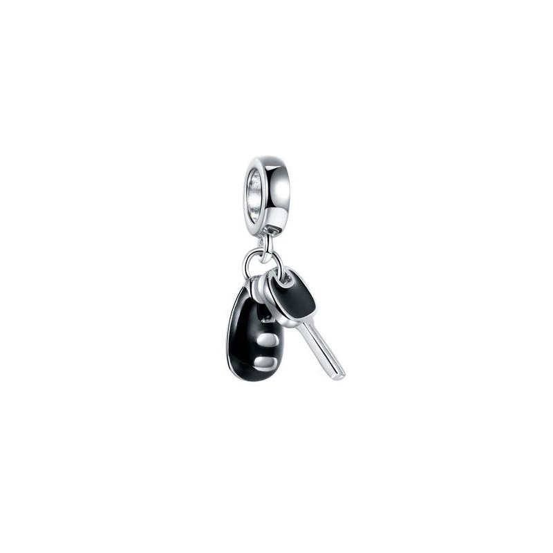 Charms czarne kluczyki do samochodu, srebro 925, emaliowany