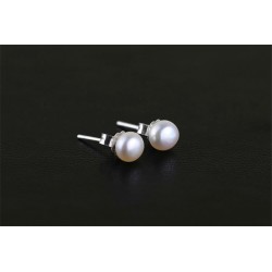 Kolczyki z białymi perłami, srebro 925