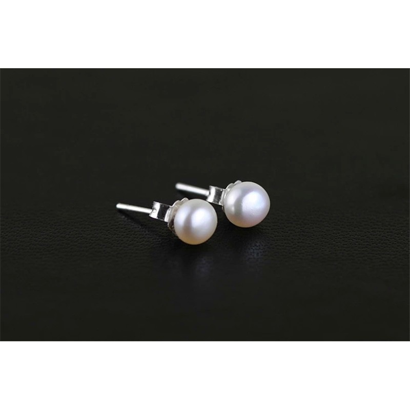 Kolczyki z białymi perłami, srebro 925