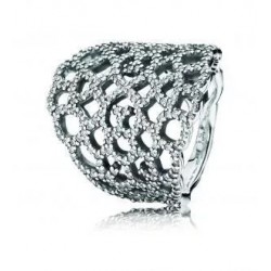 Pierścionek Shimmering Lace Ring ażurowy lśniąca koronka srebro 925 190907cz Pandora UNIKAT