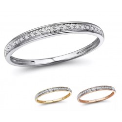 Złoty pierścionek zaręczynowa obrączka z brylantami, złoto 585, 21x diament 0,041ct