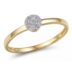 Pierścionek zaręczynowy diamentowy okrąg, złoto 585, 19x brylant